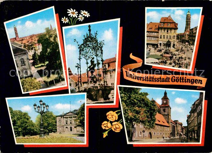 Goettingen Niedersachsen Auditorium und Jakobikirche Markt Gaenseliesel Theater