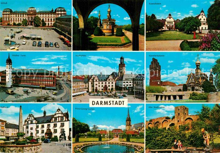 Darmstadt Schloss Russische Kapelle Weisser Turm Marktplatz Kuenstlerkolonie Rat