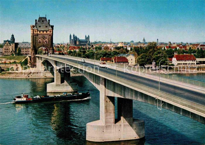 Worms Rhein mit Nibelungenbruecke