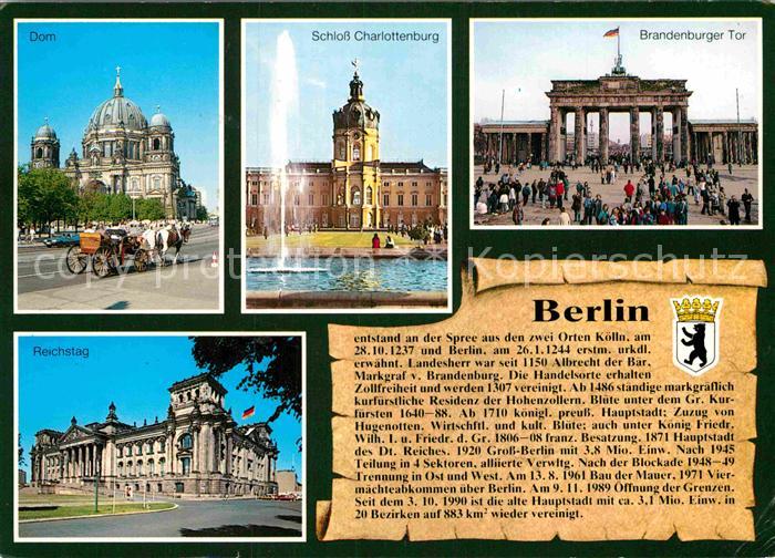 BERLIN  CITY Dom Schloss Charlottenburg Brandenburger Tor Reichstag