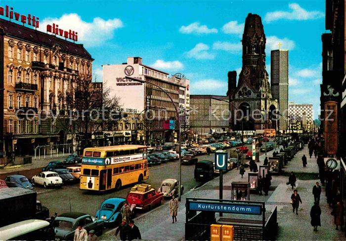 BERLIN  CITY Kurfuerstendamm mit alter und neuer Kaiser Wilhelm Gedaechtniskirch