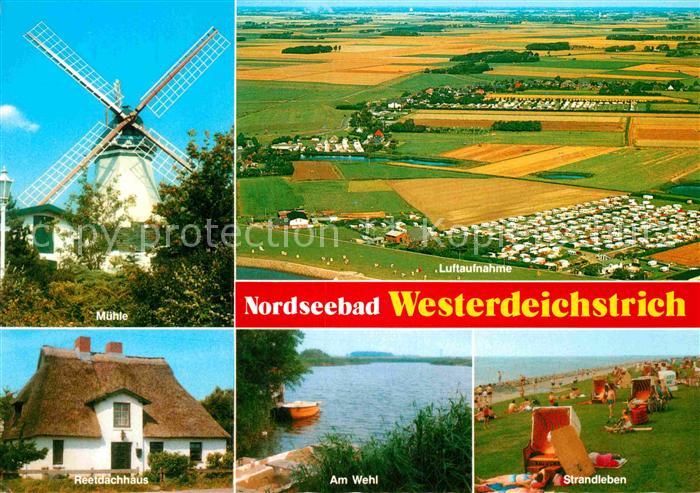 Westerdeichstrich Muehle Fliegeraufnahme Reetdachhaus Am Wehl Strandleben