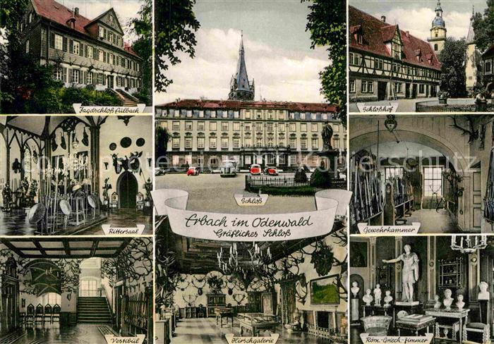 Erbach Odenwald Jagdschloss Eulbach Schloss Schlosshof Rittersaal Gewehrkammer V