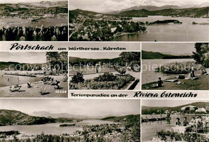 Poertschach Woerthersee Panorama Strandpartien