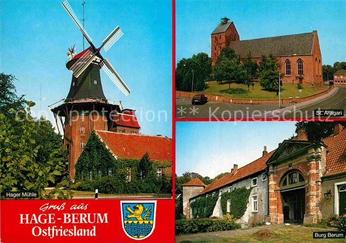 Berum Ostfriesland Hager Muehle St Ansgari Burg Berum