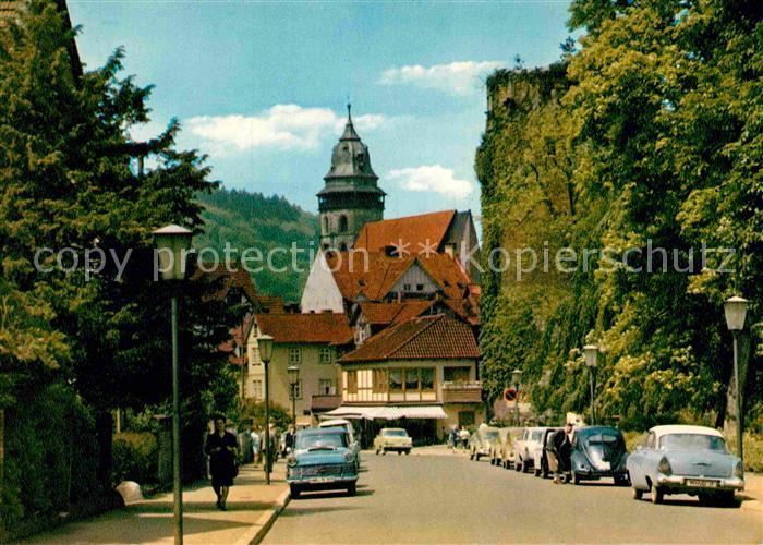 Hann. Muenden Bahnhofstrasse mit Kirche und Kronenturm