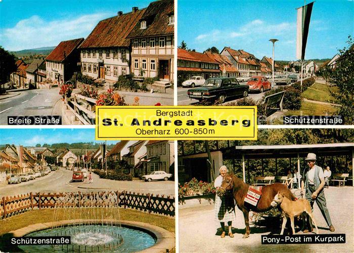 St Andreasberg Harz Breite Strasse Schuetzenstrasse Pony Post im Kurpark