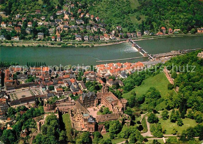 Heidelberg Neckar Fliegeraufnahme mit Schloss