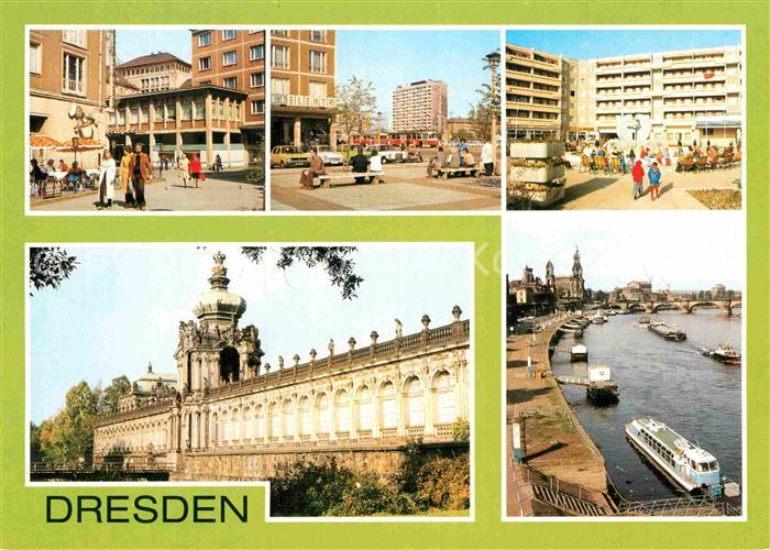 DRESDEN Elbe Pirnaischer Platz Neustaedter-Markt Zwinger Kronentor Langgalerie T
