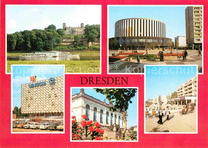 DRESDEN Elbe Pionierpalast Filmtheater Prager Strasse Verkehrsmuseum Strasse der