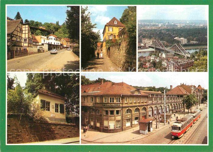 DRESDEN Elbe Restaurant Luisenhof Grundstrasse Koernerweg Blaues Wunder Schiller