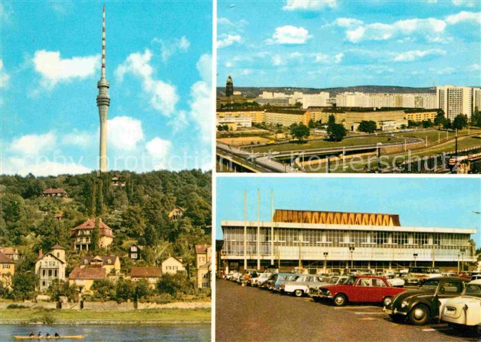DRESDEN Elbe Fersehturm Wachwitz Hochstrasse Kulturpalast