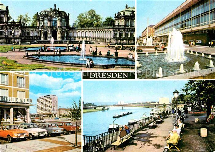 DRESDEN Elbe Zwinger Kulturpalast Pirnaischer-Platz Bruehlsche Terrasse