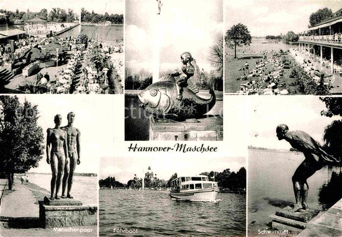 HANNOVER CITY Skulpturen Schwimmer Paar Strand