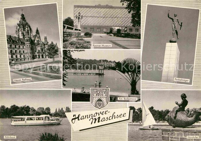 HANNOVER CITY Maschsee Nordufer Fackeltraeger Strand Kestner-Museum