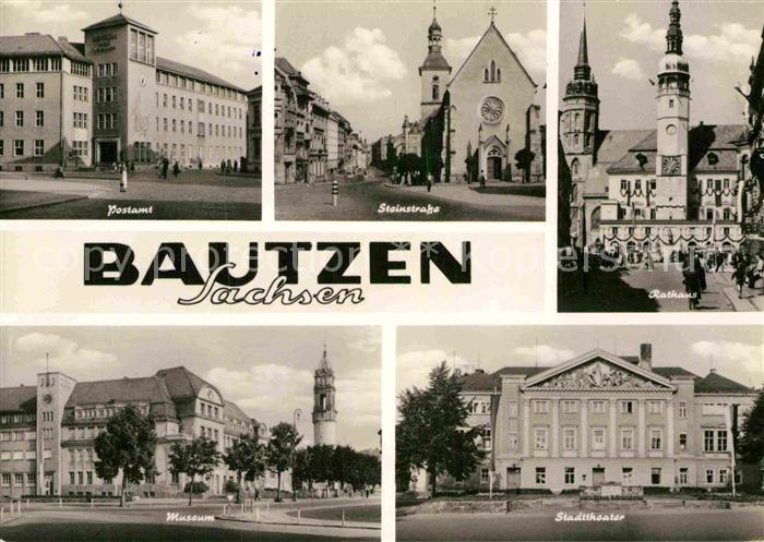 Bautzen Sachsen Postamt Steinstrasse Rathaus Stadttheater Museum