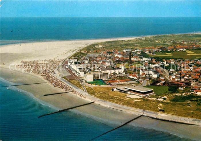 BORKUM Nordseebad Niedersachsen Fliegeraufnahme mit Strand