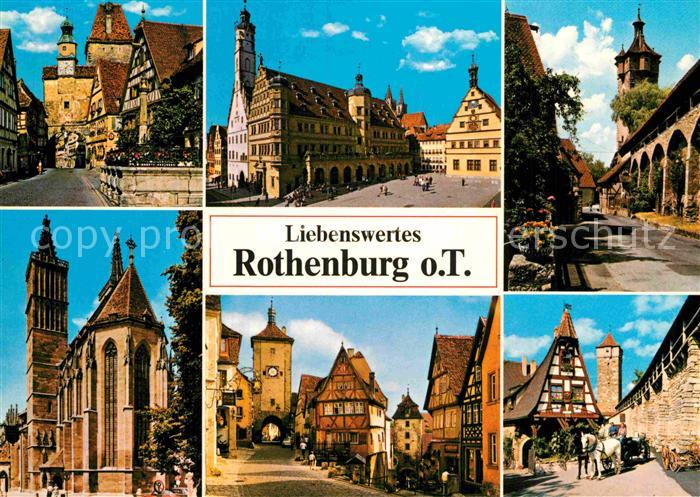Rothenburg Tauber Ortspartien Kirchen Tor Pferdekutsche
