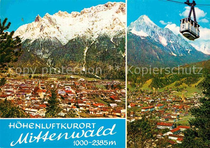 Mittenwald Bayern Seilbahn mit Karwendelgebirge Wettersteingebirge