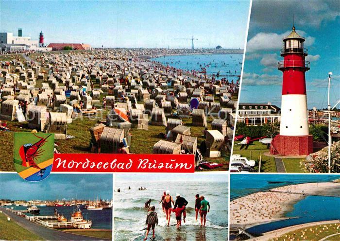 Buesum Nordseebad Strand Fliegeraufnahme Leuchtturm Hafen