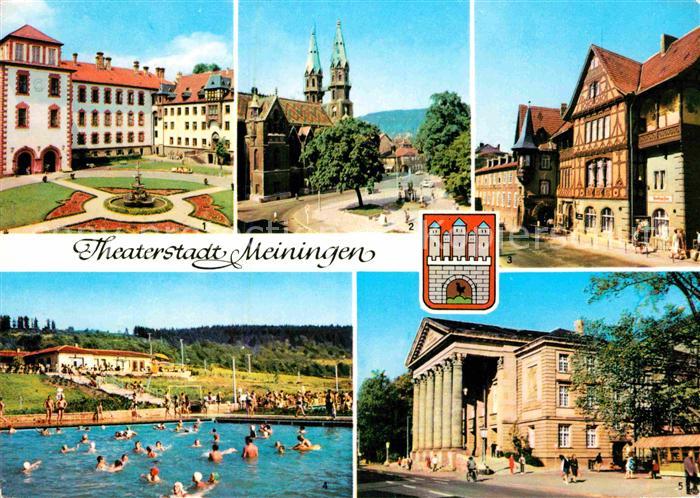 Meiningen Thueringen Schloss Schwimmbad Theater Henneberger Haus