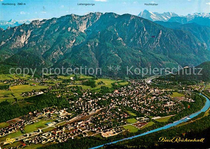 Bad Reichenhall Fliegeraufnahme mit Hochkoenig Lattengebirge Hochkalter