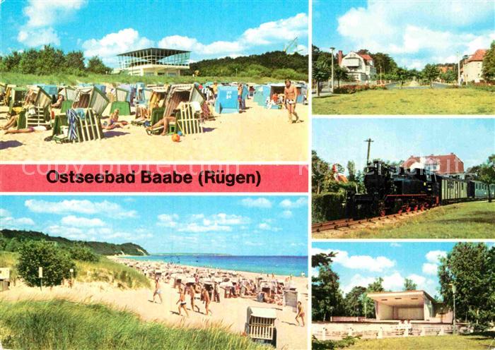 Baabe Ostseebad Ruegen Strand Dampflok Rasender Roland Konzertplatz