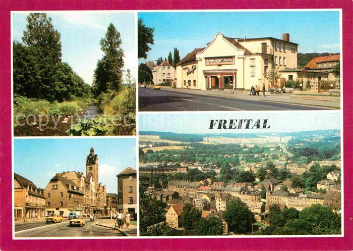 Freital Blick vom Kraehenhuegel Wilde Weisseritz Rathaus