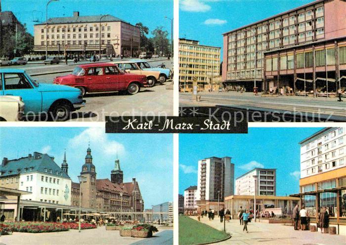 Karl-Marx-Stadt Interhotels Chemnitz und Moskau Rosenhof Rathaus Wilhelm-Pieck-S