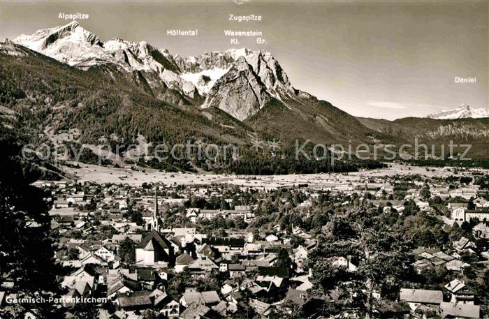 GARMISCH-PARTENKIRCHEN Bayern Panorama mit Alpspitze Hoellental Zugspitze