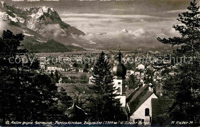 St Anton Kranzberg mit Zugspitze und Tiroler Bergen