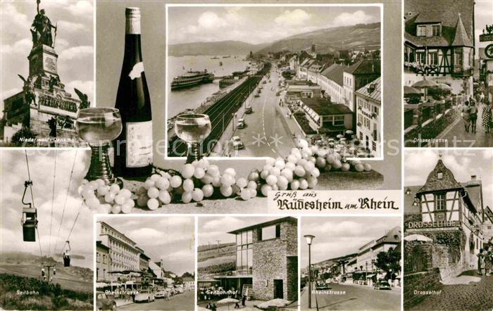 Ruedesheim Rhein Niederwald Denkmal Rheinpartie Drosselgasse Seilbahn Rheinstras