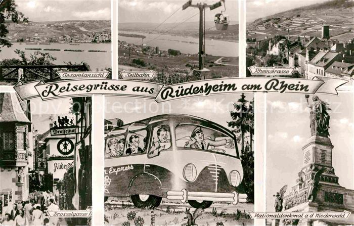 Ruedesheim Rhein Panorama Seilbahn Rheinstrase Drosselgasse Nationaldenkmal Nied