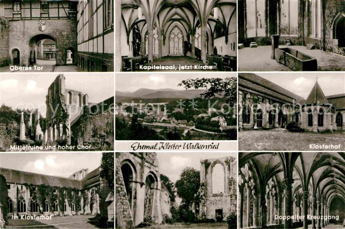 Walkenried Oberes Tor Kapitelsaal Kirche Mittelruine und hoher Chor Klosterhof D
