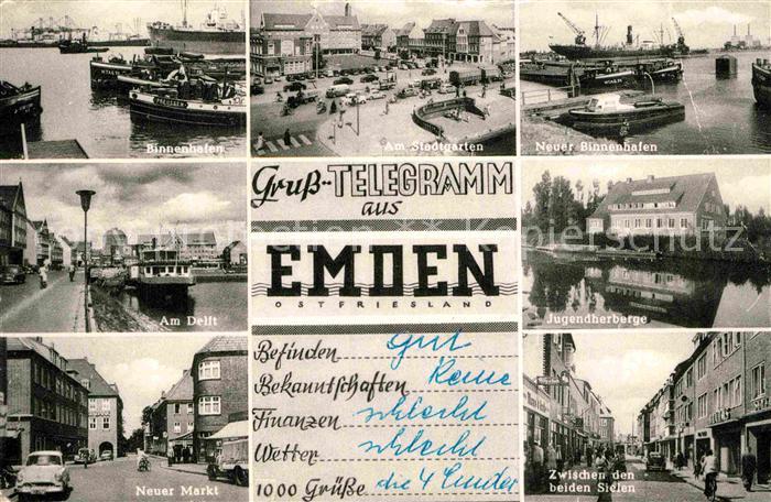 Emden Ostfriesland Binnenhafen Stadtgarten Neuer Binnenhafen Am Delft Jugendherb