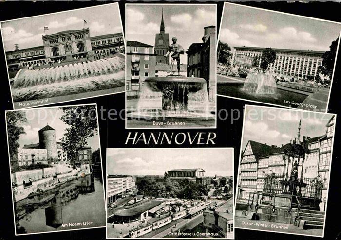 HANNOVER  CITY Hauptbahnhof Duve Brunnen Georgsplatz Am Hohen Ufer Cafe Kroepcke