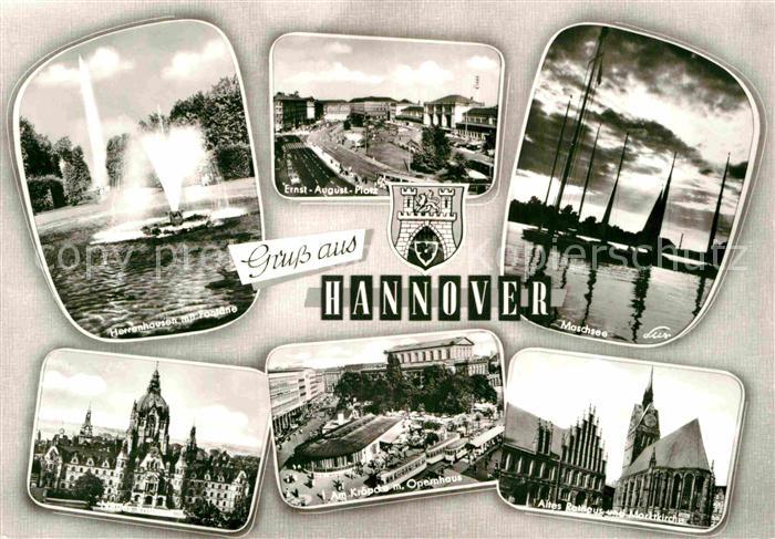HANNOVER  CITY Fontaene Ernst Aug Platz Maschscee Kirche Kroepcke Opernhaus Alte