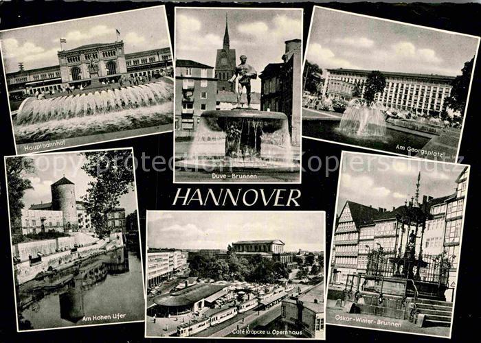 HANNOVER  CITY Hauptbahnhof Duve Brunnen Georgsplatz Am Hohen Ufer Cafe Kroepcke