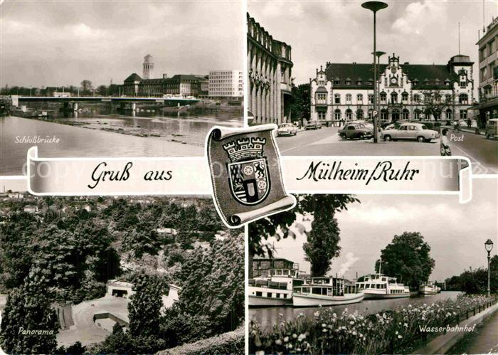 Muelheim Ruhr Schlossbruecke Post Panorama Wasserbahnhof