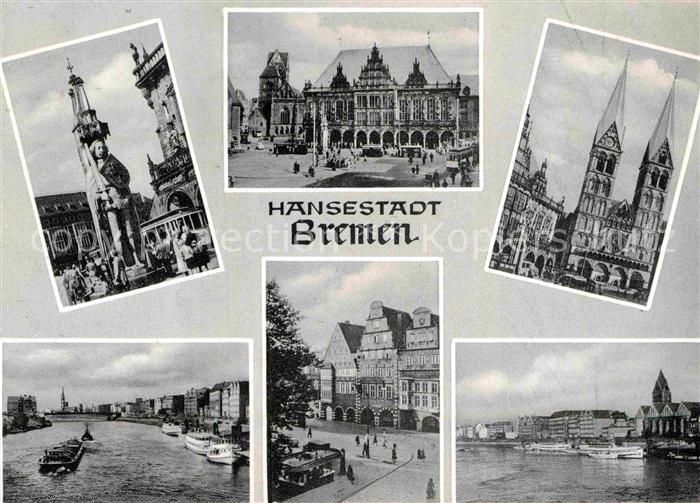 BREMEN  CITY Roland Rathaus Kirche Weserpartien