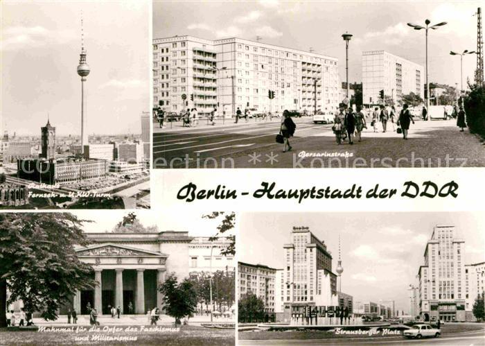 BERLIN  CITY Fernseh und UKW Turm Rathaus Mahnmal Bersarinstrasse Strausberger P