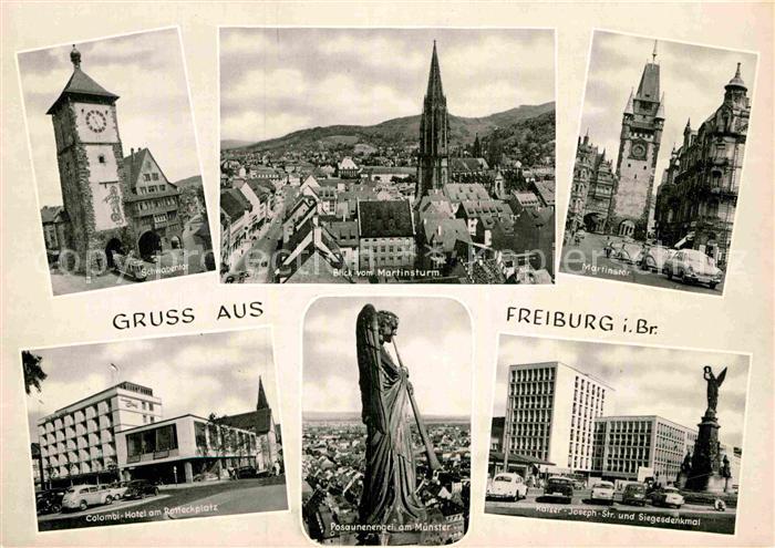 Freiburg Breisgau Schwabentor Muenster Martinstor Colombi Hotel Posaunenengel Ka
