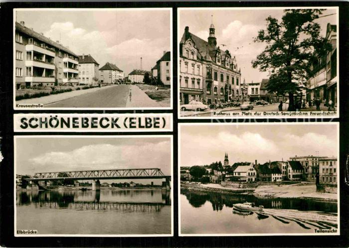 Schoenebeck Elbe Krausestrasse Rathaus Elbbruecke Teilansicht