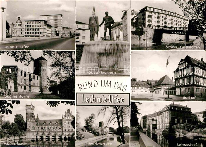 HANNOVER  CITY Leibniz Ufer Duve Brunnen Schloss Gaststaetten Beginenturm Ballho