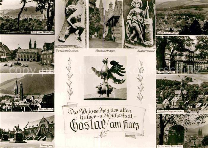 Goslar Petersberg Marktplatz Marktkirche Kaiserpfalz Rathaustreppe Dukatenmaennc