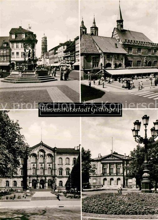 Goettingen Niedersachsen Gaenselieselbrunnen Rathaus Auditorium Dt Theater