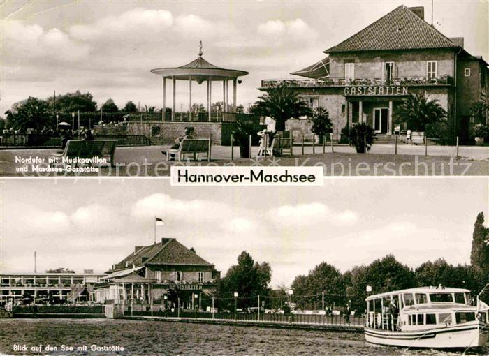 HANNOVER  CITY Maschsee Gaststaette Musikpavillon Fahrgastschiff