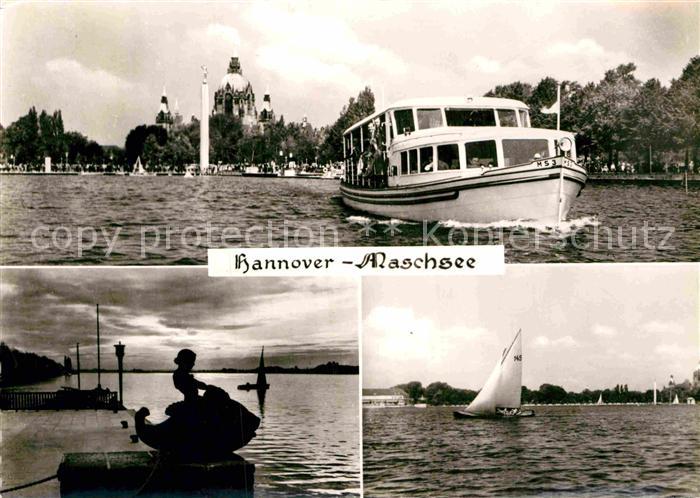 HANNOVER  CITY Maschsee Fahrgastschiff Skulptur
