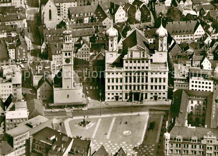 Augsburg Rathaus mit Perlach Fliegeraufnahme