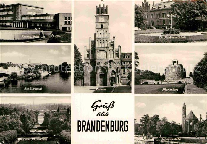 Brandenburg Havel Zentral Poliklinik Silokanal Rathaus Ch Neubauer Schule Blick